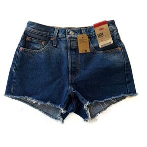 Levi’s 501 Shorts Womens 25 Button Fly Raw Hem New